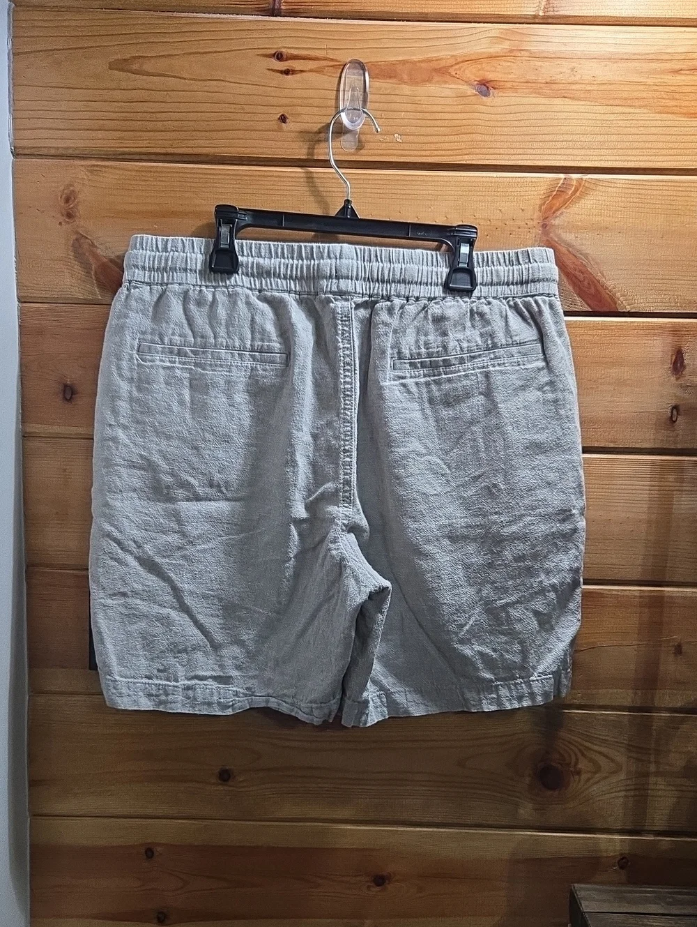 J Crew Casual Men's Light Gray Drawstring Shorts Linen Medium 0709